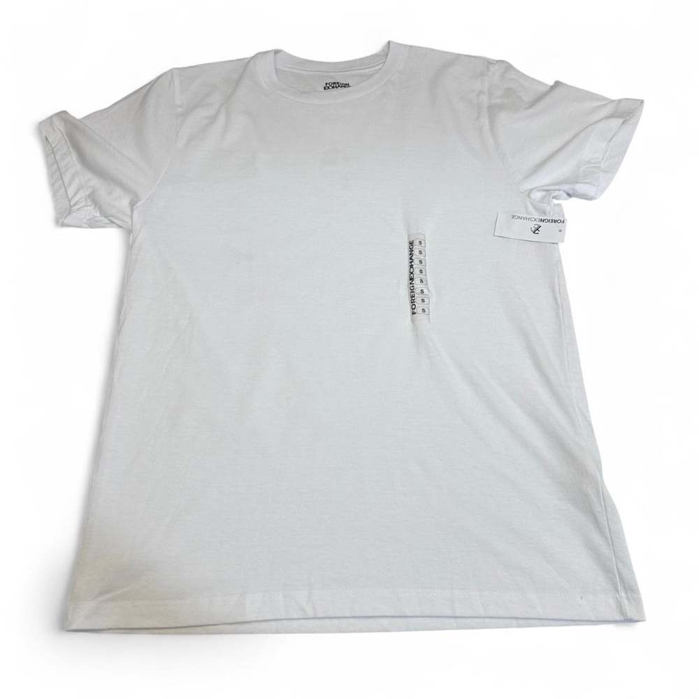 NWT Foreign Exchange Shirt Mens S White Plain Classic Soft Tee